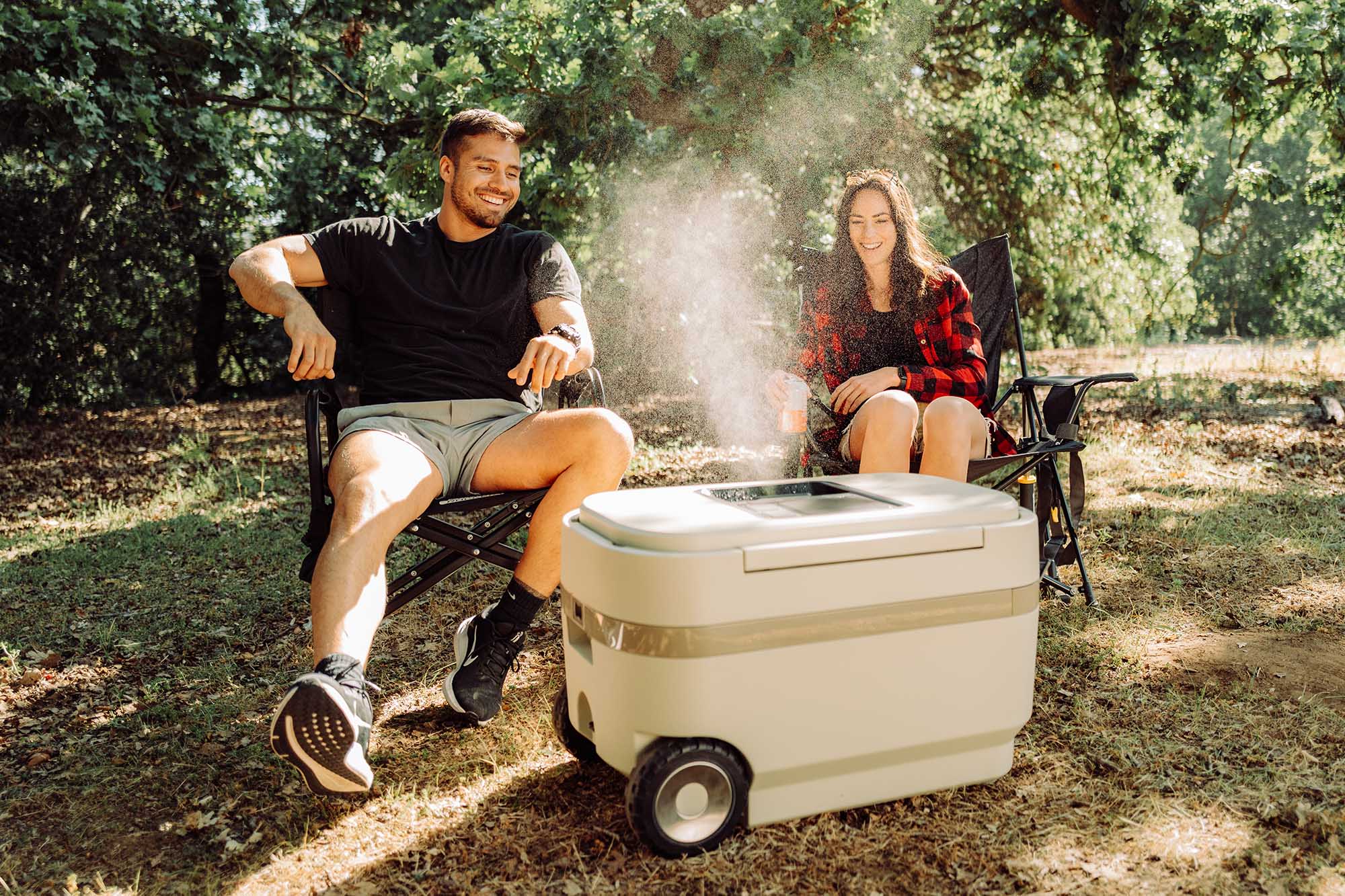 Solo Stove Built A Rolling Hard Cooler With a BUILT-IN AIR CONDITIONER AND MISTER For Hot Summer Days